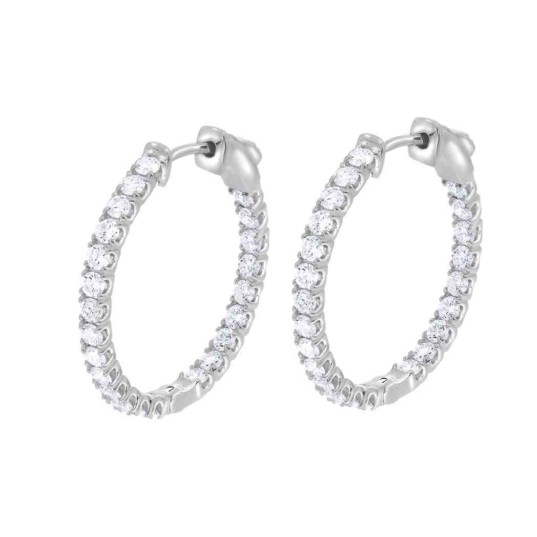 Huggie Hoop Inside Outside Lab Created Diamond Earrings ER29A100MM20-LD